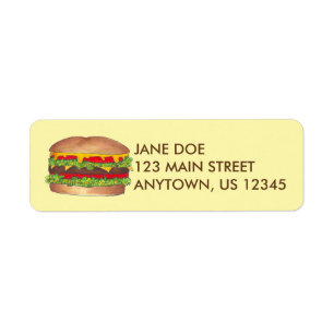 Fast Food Burger Hamburger Grilladressen-Labels