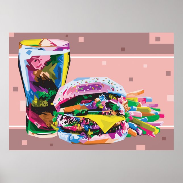 Fast Food Burger Pop art Poster (Vorne)