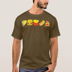 Fast Food Burger Taco French Fries Hot Dog Pizza T-Shirt