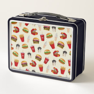 Fast Food Burgers, Fries, Sundaes Metall Brotdose
