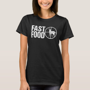 Fast Food Deh Junting Funny Hunter Cooles Bogensch T-Shirt