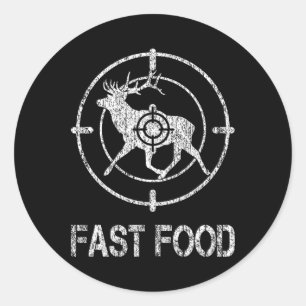 Fast Food Deiren Jäger Jäger Fast American Food C Runder Aufkleber