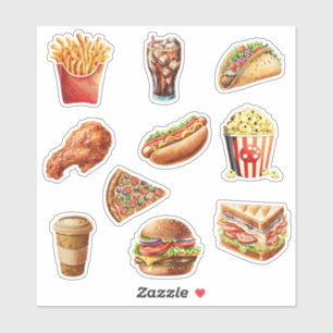 Fast Food Delikatessen Aufkleber