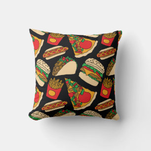 Fast-Food-Fest: Vintage-Muster-Isolation Kissen