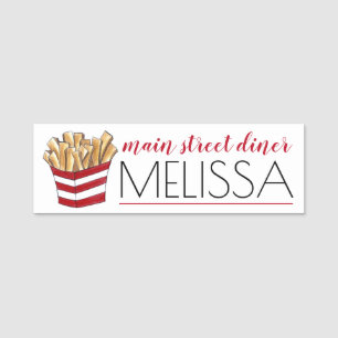 Fast Food French Fries Diner Restaurant Server Namensschild