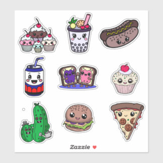 Fast Food Fun & Sweet Treat Stickers for Kids Aufkleber