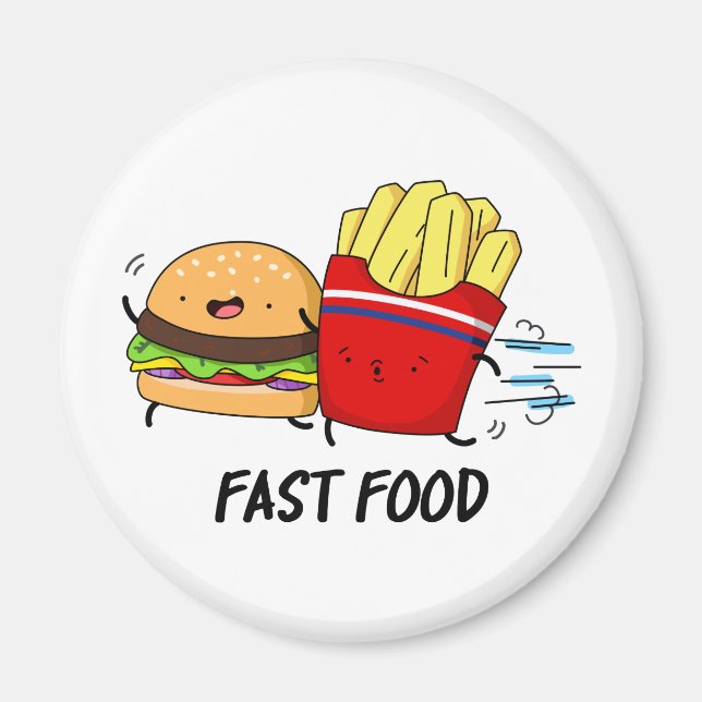 Fast Food Funny Burger and Fries Pun Magnet (Vorne)