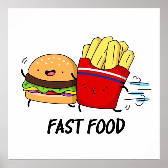 Fast Food Funny Burger and Fries Pun Poster (Vorne)