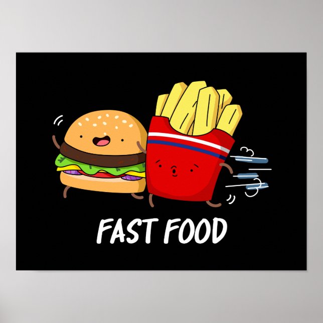 Fast Food Funny Burger and Fries Pun Poster (Vorne)