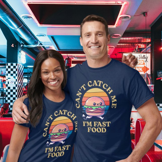 Fast Food Funny Kawaii Burger Running Punny T-Shirt (Fast Food Funny Kawaii Burger Running Punny T-Shirt)