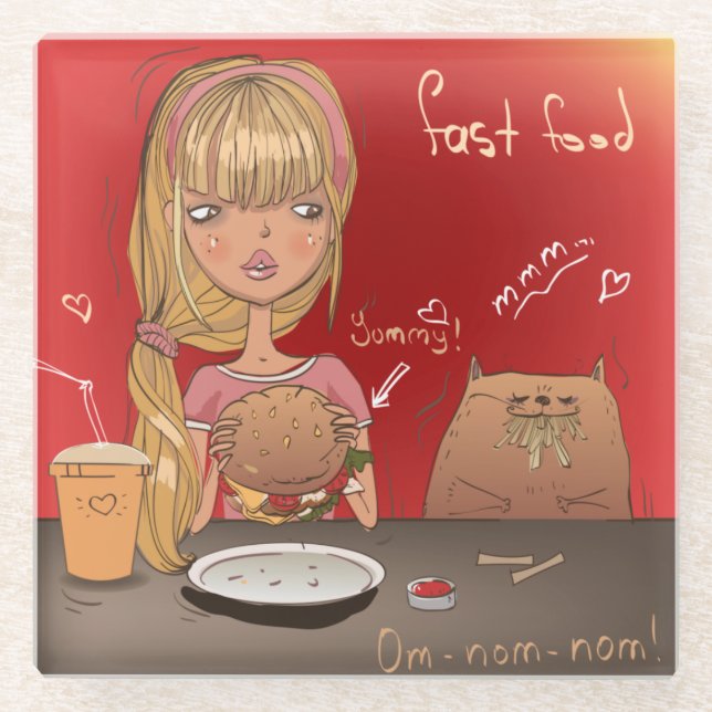 Fast Food Glasuntersetzer (Vorderseite)