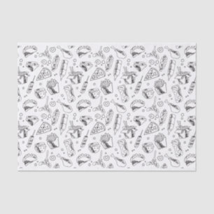 Fast Food Hamburger Fries Hot Dog Hühnermuster Seidenpapier