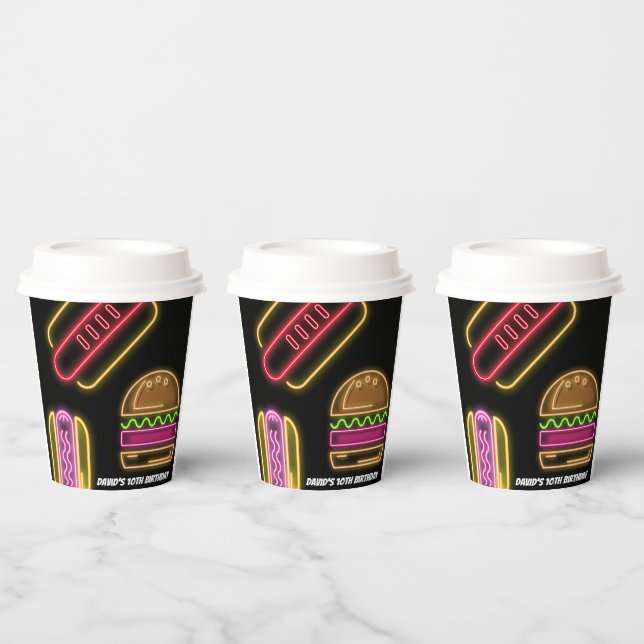 Fast Food Hot Dogs and Hamburger Pappbecher (Multi)