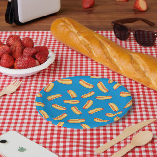 Fast Food Hotdogs-Muster Pappteller