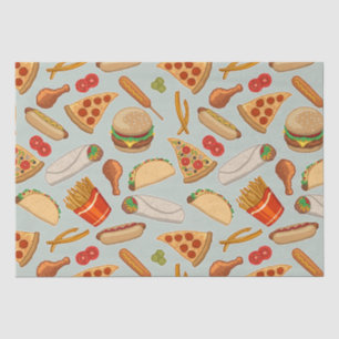 Fast Food Junk Food Pizza Burgers Hot Dogs Seidenpapier