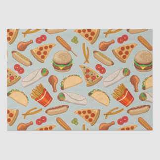 Fast Food Junk Food Pizza Burgers Hot Dogs Seidenpapier