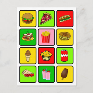 Fast Food Junkie Postcard Postkarte