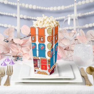 Fast-Food-Liebhaber Collage Muster Popcorn-Eimer Geschenkschachtel