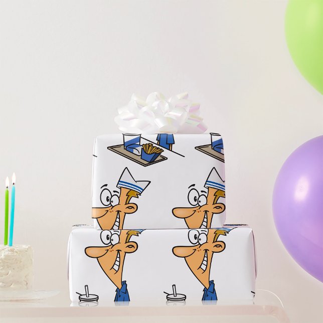 Fast Food-Mitarbeiter Geschenkpapier (Von Creator hochgeladen)