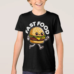 Fast Food Niedlich Burger Running Funny Tri-Blend Shirt