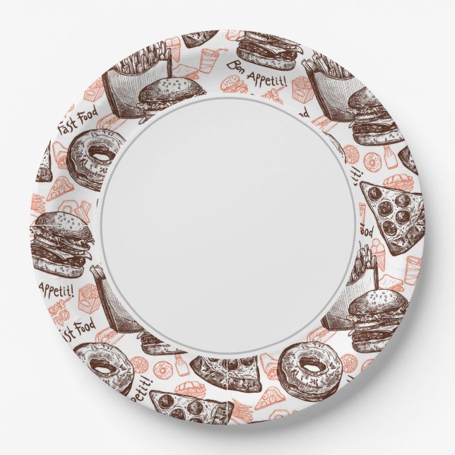 Fast Food Pappteller (Vorderseite)