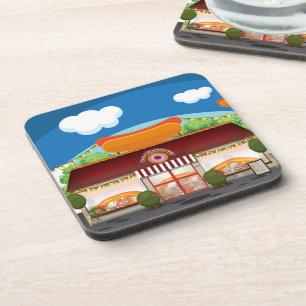 Fast Food Restaurant Cartoon Untersetzer
