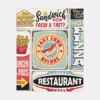 Fast Food Restaurants und Dinner Retro Schilder Co