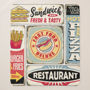 Fast Food Restaurants und Dinner Retro Schilder Co Sherpadecke