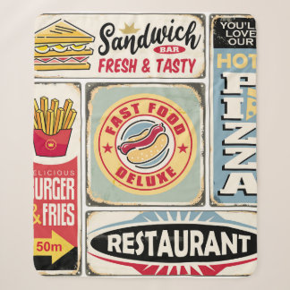 Fast Food Restaurants und Dinner Retro Schilder Co Sherpadecke
