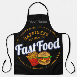 Fast Food Retro-Fritten-Snack Vintage-Burger-Desig Schürze