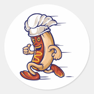 Fast Food Run Hot Dog Runder Aufkleber