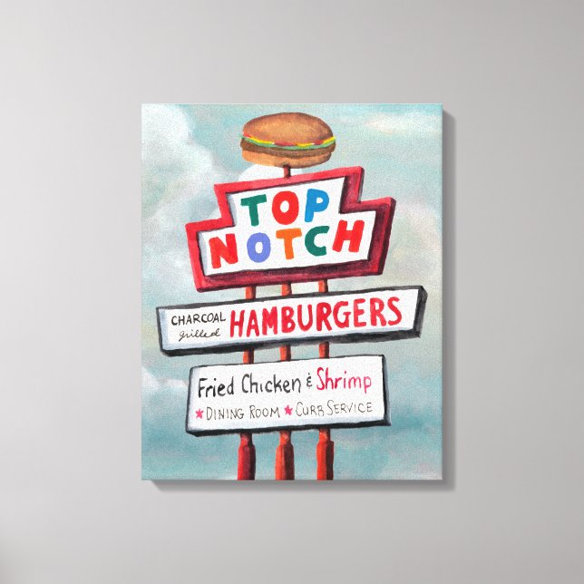 Fast Food Sign Leinwanddruck (Vorderseite)