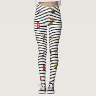 Fast-Food-Streifenleggings Leggings