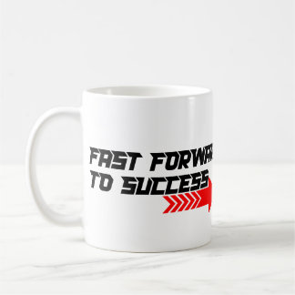 Fast Forward – Bold Red Motivation Quote Design Kaffeetasse