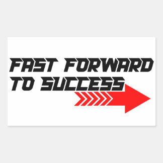Fast Forward – Bold Red Motivation Quote Design Rechteckiger Aufkleber