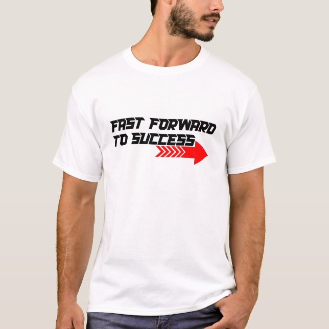 Fast Forward – Bold Red Motivation Quote Design T-Shirt (Vorderseite)