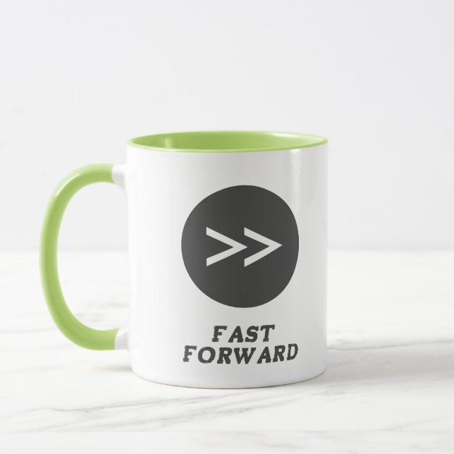 Fast Forward Button Lime Green Tasse (Links)