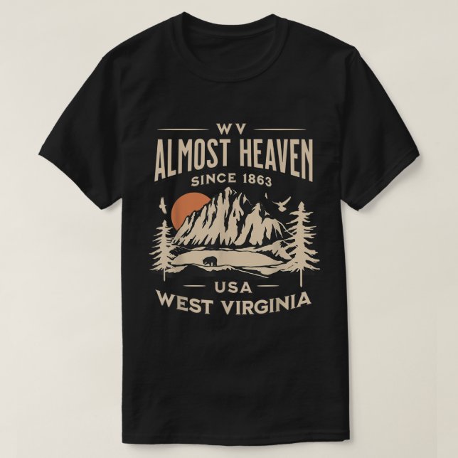 Fast Heaven Nature West Virginia Wandern neben dem T-Shirt (Design vorne)