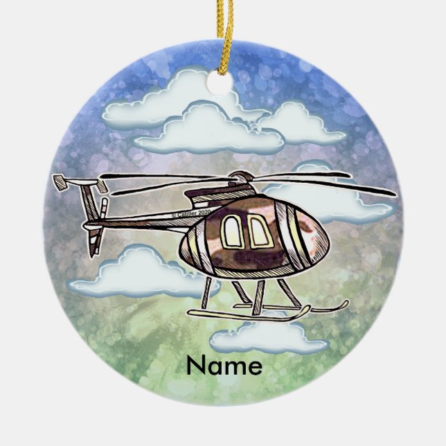 Fast Helicopter  Keramik Ornament (Vorne)