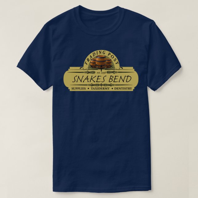 Fast Heroes Schlangen Bend Trading Post T-Shirt (Design vorne)