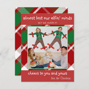 "Fast Lost Elfin' Minds" Funny Christmas Card Feiertagskarte