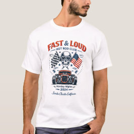 Fast & Loud Hot Rod Club Skull Racing Graphic T-Shirt
