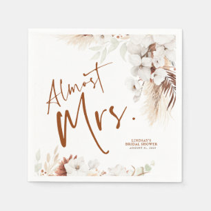 Fast Mrs Boho Terrakotta Blumen-Braut-Party Serviette
