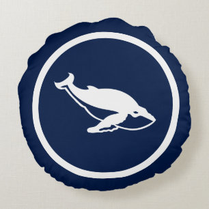 Fast Navy-Wale nautisch Rundes Kissen