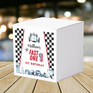 Fast One 1. Geburtstag Junge Rennwagen  Geschenkschachtel