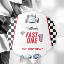 Fast One 1st birthday Boy Racing Car 