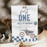 Fast One Blue Dirt Bike Boy 1. Geburtstag Party