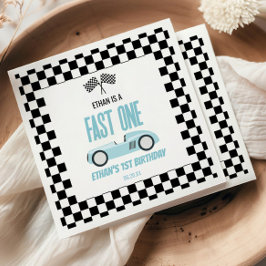 Fast One Blue Race Car 1. Geburtstag Party Serviette