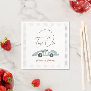 Fast One Blue Race Car Boy 1. Geburtstag Serviette