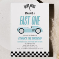 Fast One Blue Racecar Race Car 1. Geburtstag Party